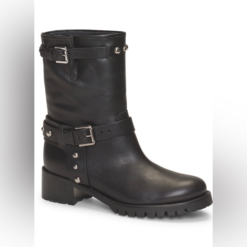 Polo Ralph Lauren Black Leather Moto Boots